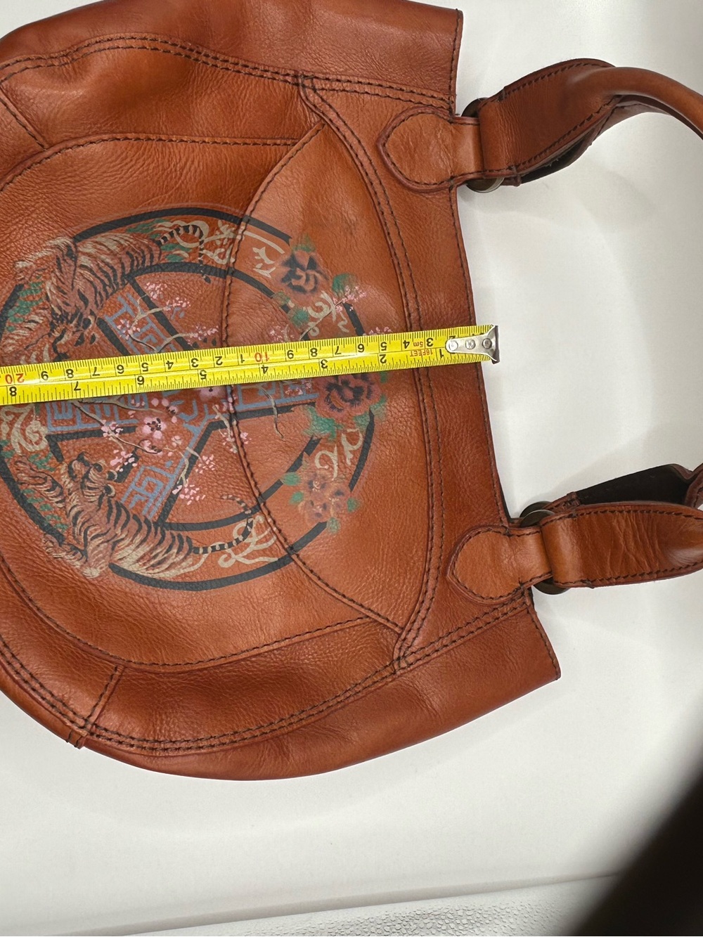 Lucky Brand Leather Peace Love Tiger Cognac Vintage - Picture 12 of 13